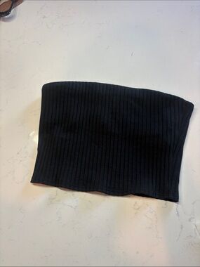 PINK Victoria's Secret Black Ribbed Bandeau